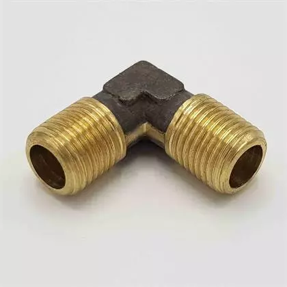 زانو 1/8 به 1/8 برنجی ( رو دنده ) 